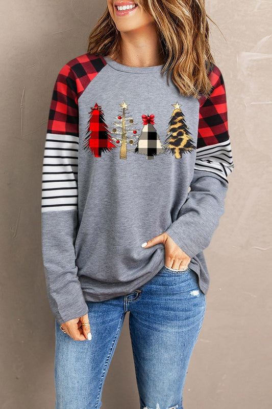 Christmas Tree Graphic Long Sleeve T-Shirt-Jewearrings