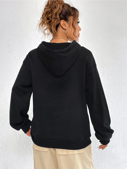 Graphic Dropped Shoulder Long Sleeve Hooded-Jewearrings