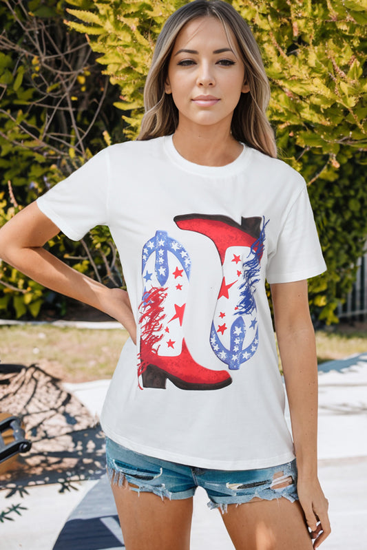 Star Cowboy Boots Graphic Tee-Jewearrings