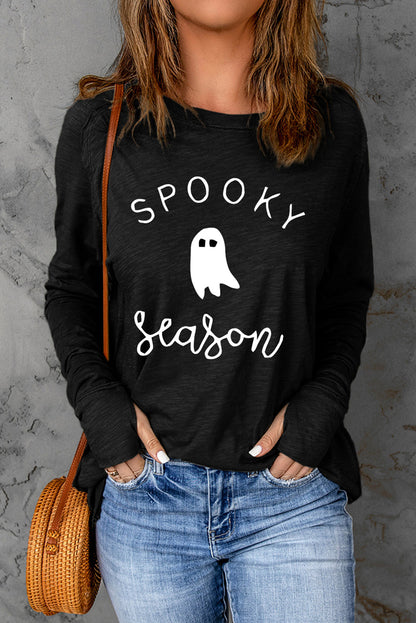 SPOOKY SEASON Graphic Long Sleeve T-Shirt-Jewearrings