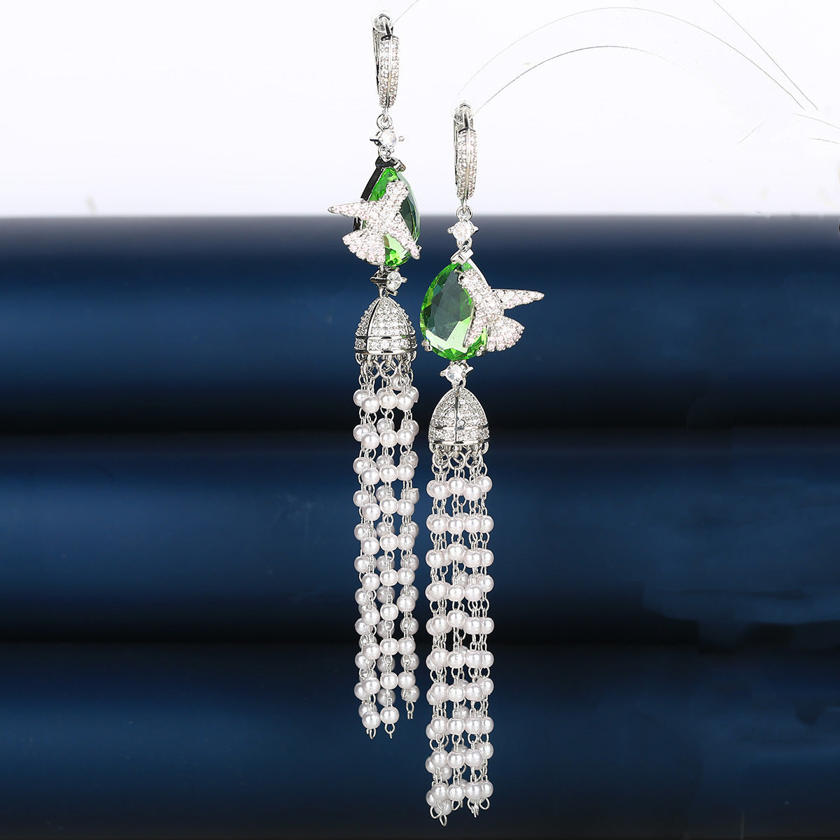 Pearl Tassel Long Earrings Female-Jewearrings