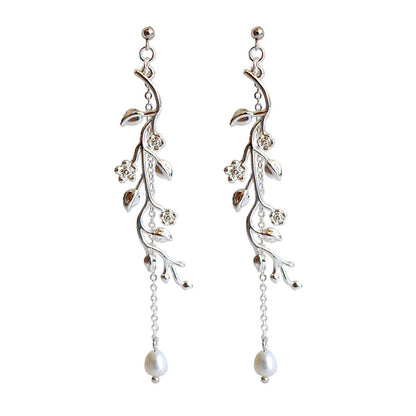 Fashion tassel sterling silver earrings-Jewearrings