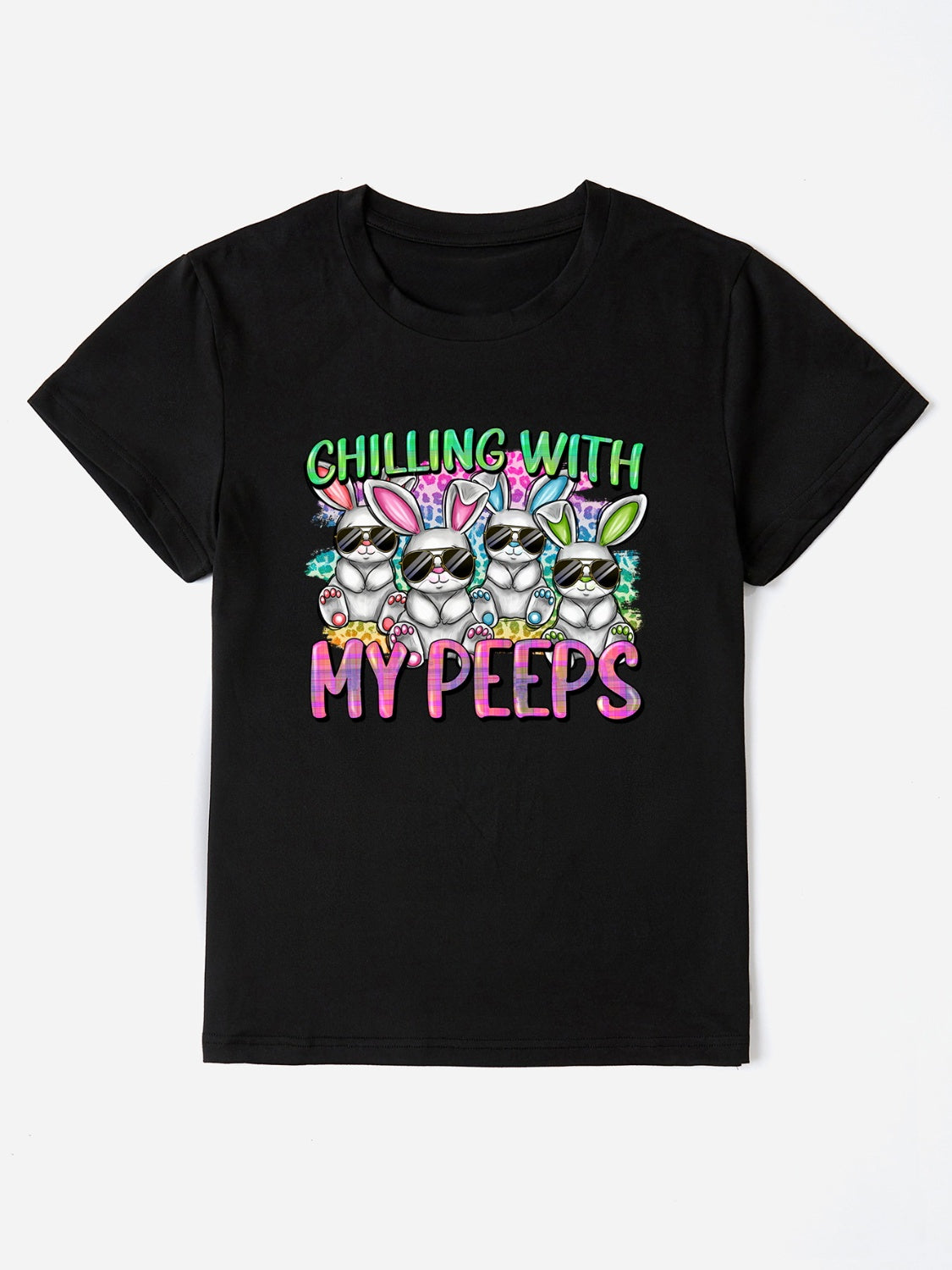 CHILLING WITH MY PEEPS Round Neck T-Shirt-Jewearrings