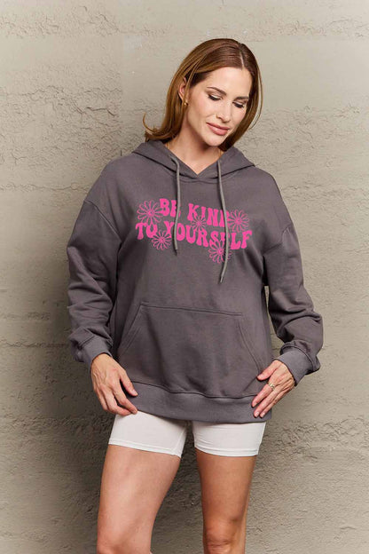 Simply Love Simply Love Full Size BE KIND TO YOURSELF Graphic Hoodie-Jewearrings