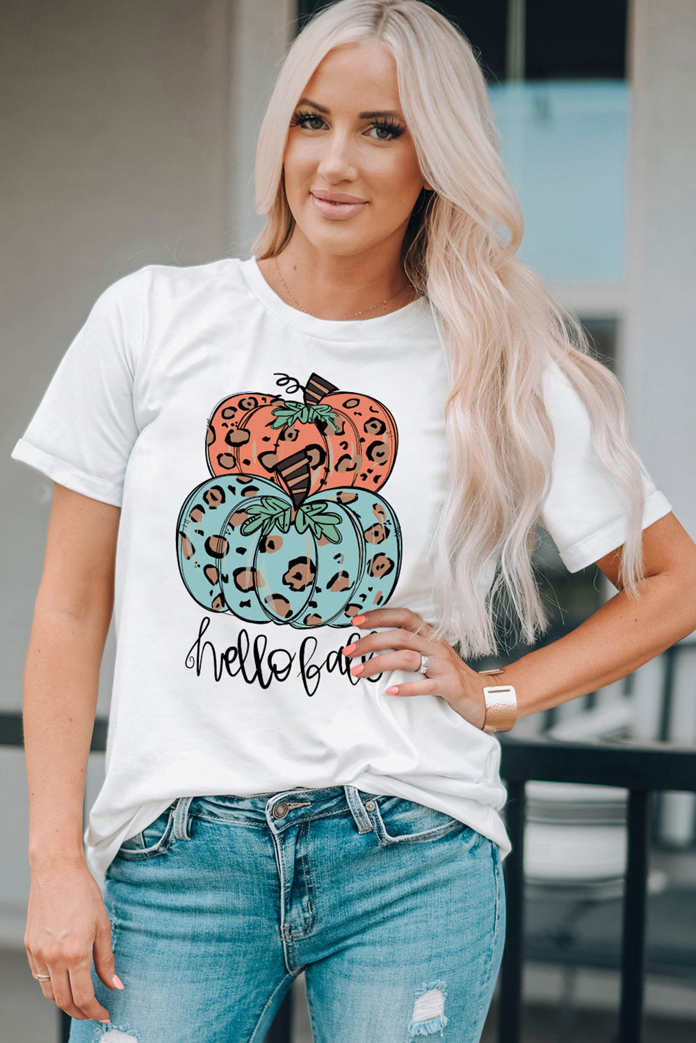 Pumpkin Graphic Short Sleeve T-Shirt-Jewearrings