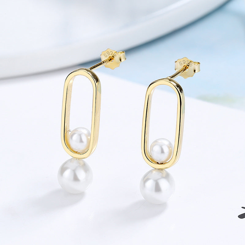 S925 Sterling Silver Fashion Pearl Earrings-Jewearrings