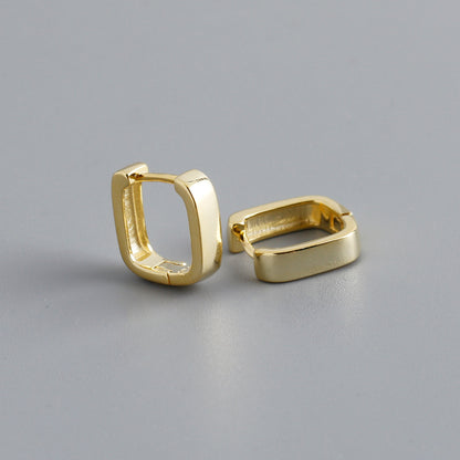 Women's Wide-faced Gold Pigment Hoop Earrings-Jewearrings