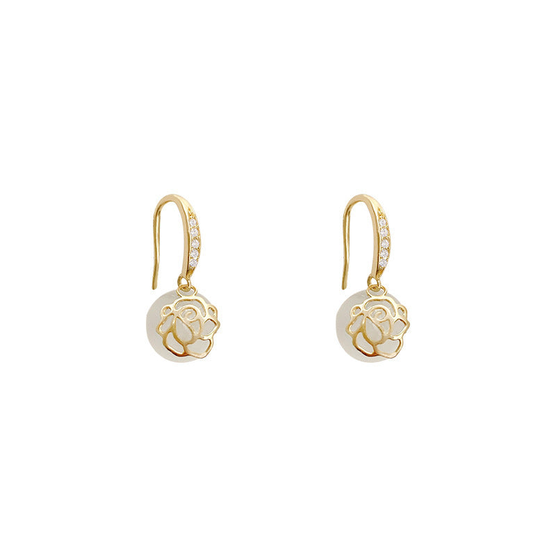 Light Luxury Flower Opal Earrings-Jewearrings