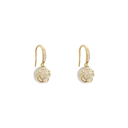 Light Luxury Flower Opal Earrings-Jewearrings