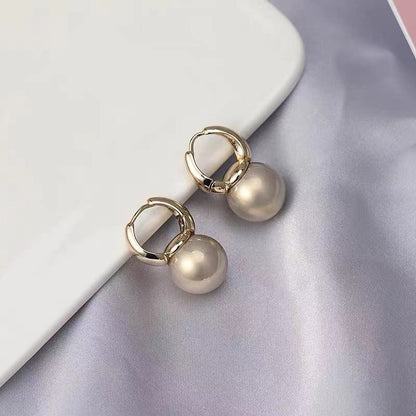 Women's 925 Silver Needle Pearl Earrings-Jewearrings