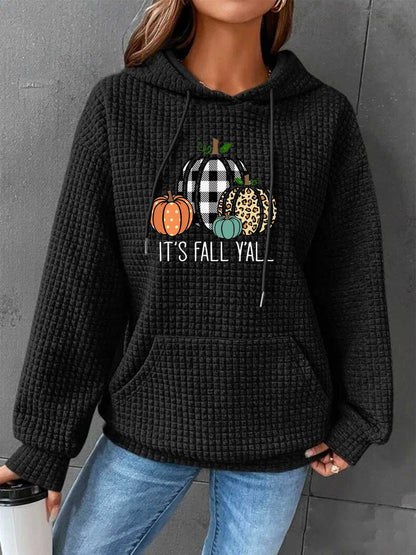 IT'S FALL YALL Full Size Graphic Hoodie-Jewearrings