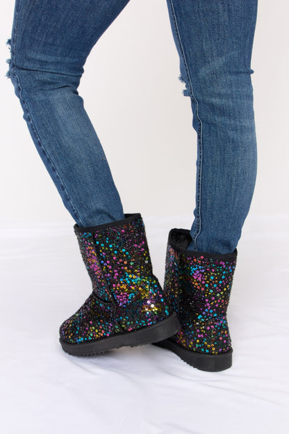 Forever Link Sequin Thermal Flat Boots-Jewearrings