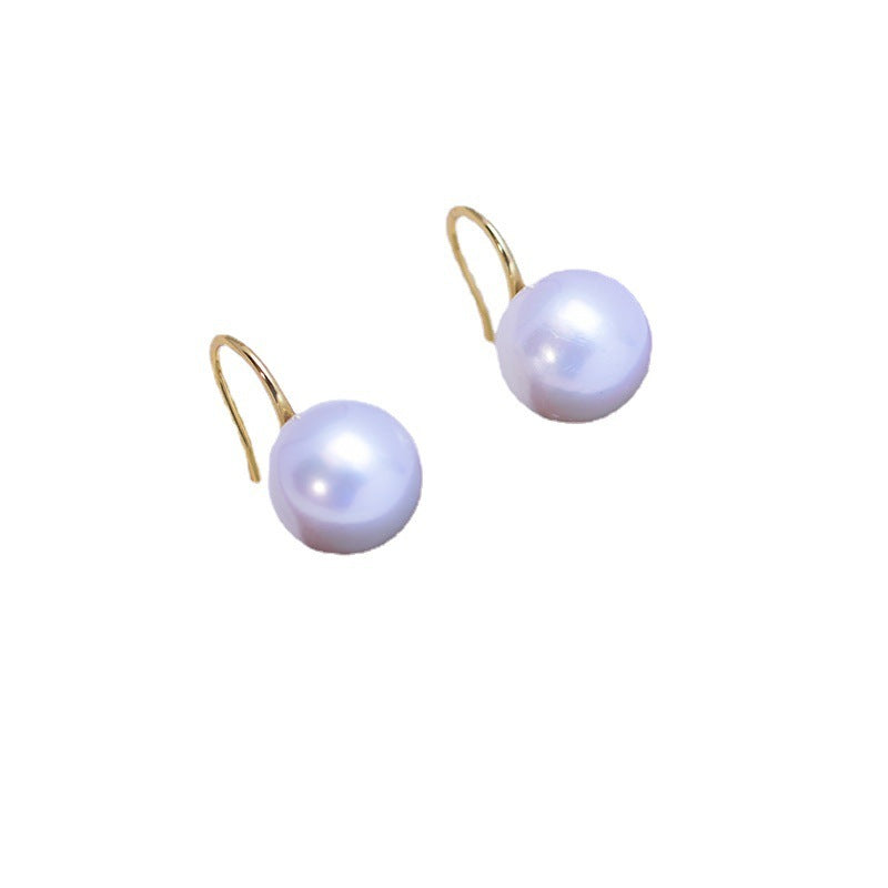 Perfect Circle Strong Light Fine Micro Flaw Pearl Earrings-Jewearrings