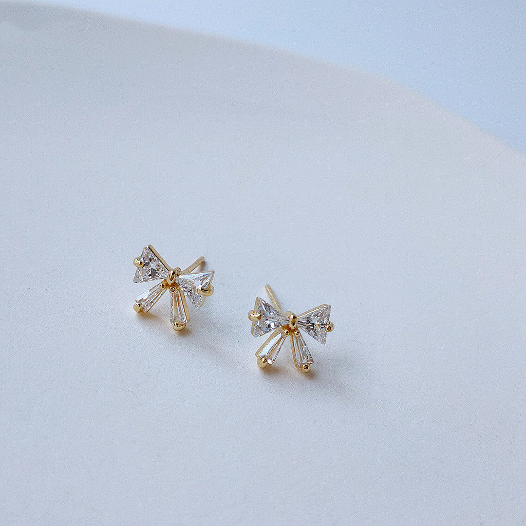 Simple Small Earrings Female Bow Cross-Jewearrings