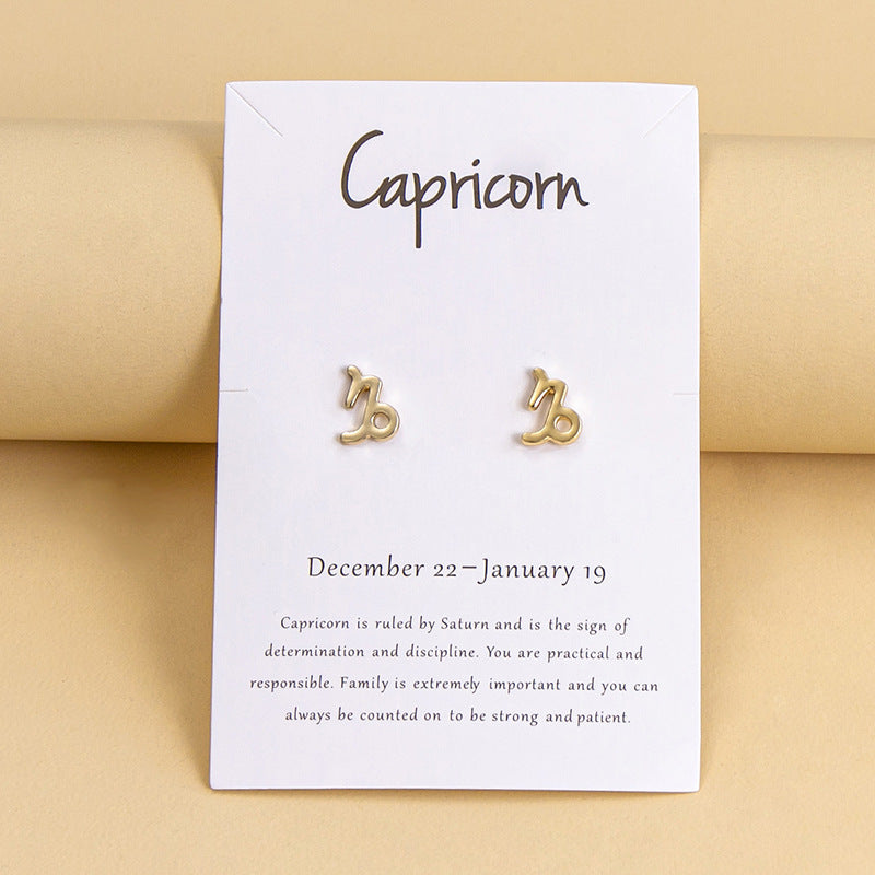 Twelve Constellation Earrings Gold And Silver 12 Zodiac-Jewearrings