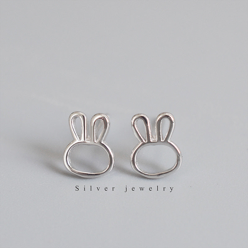 Cute Little Rabbit S925 Sterling Silver Earrings-Jewearrings