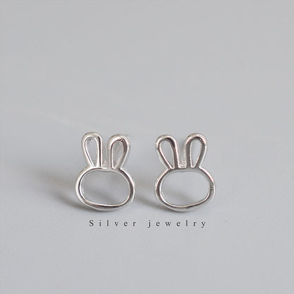 Cute Little Rabbit S925 Sterling Silver Earrings-Jewearrings