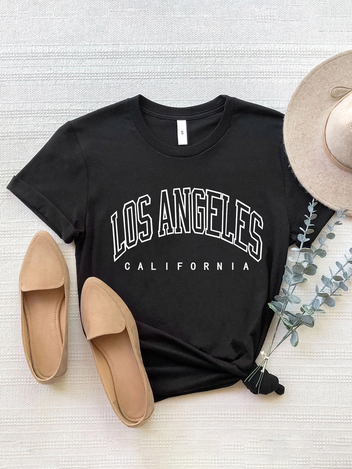 LOS ANGELES CALIFORNIA Round Neck T-Shirt-Jewearrings