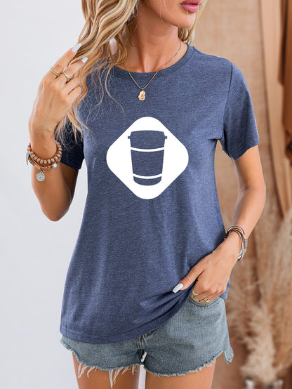 Graphic Round Neck Short Sleeve T-Shirt-Jewearrings