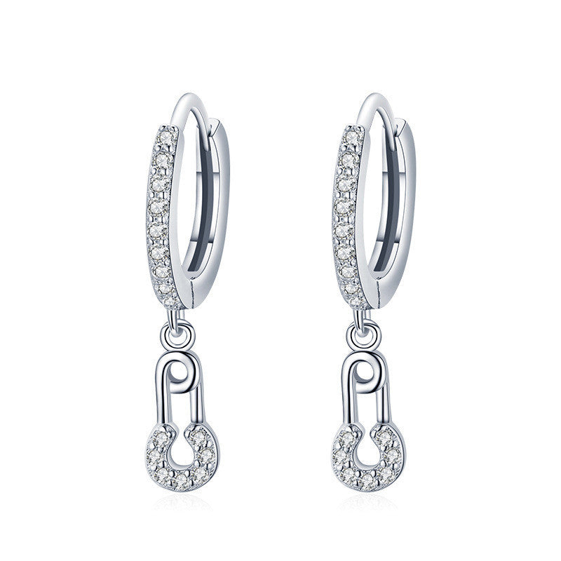 Women's Sterling Silver Simple And Glossy Individual Earrings-Jewearrings