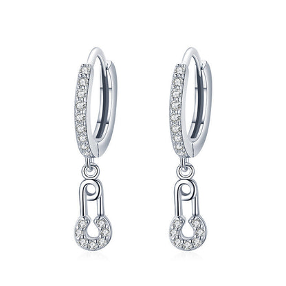 Women's Sterling Silver Simple And Glossy Individual Earrings-Jewearrings