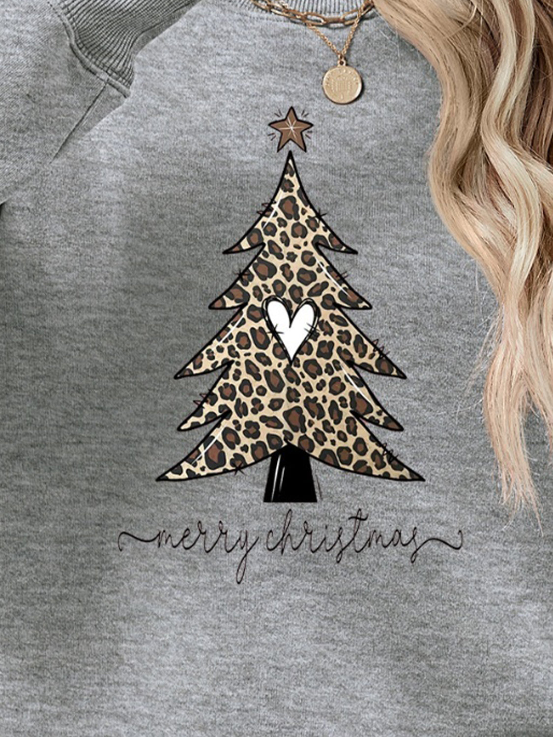 Christmas Tree Graphic Long Sleeve Sweatshirt-Jewearrings