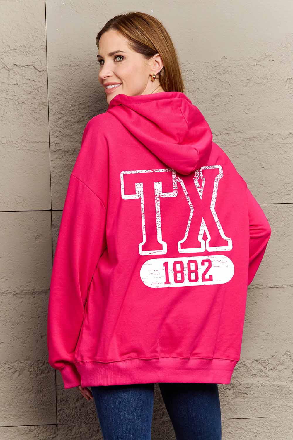 Simply Love Simply Love Full Size TX 1882 Graphic Hoodie-Jewearrings