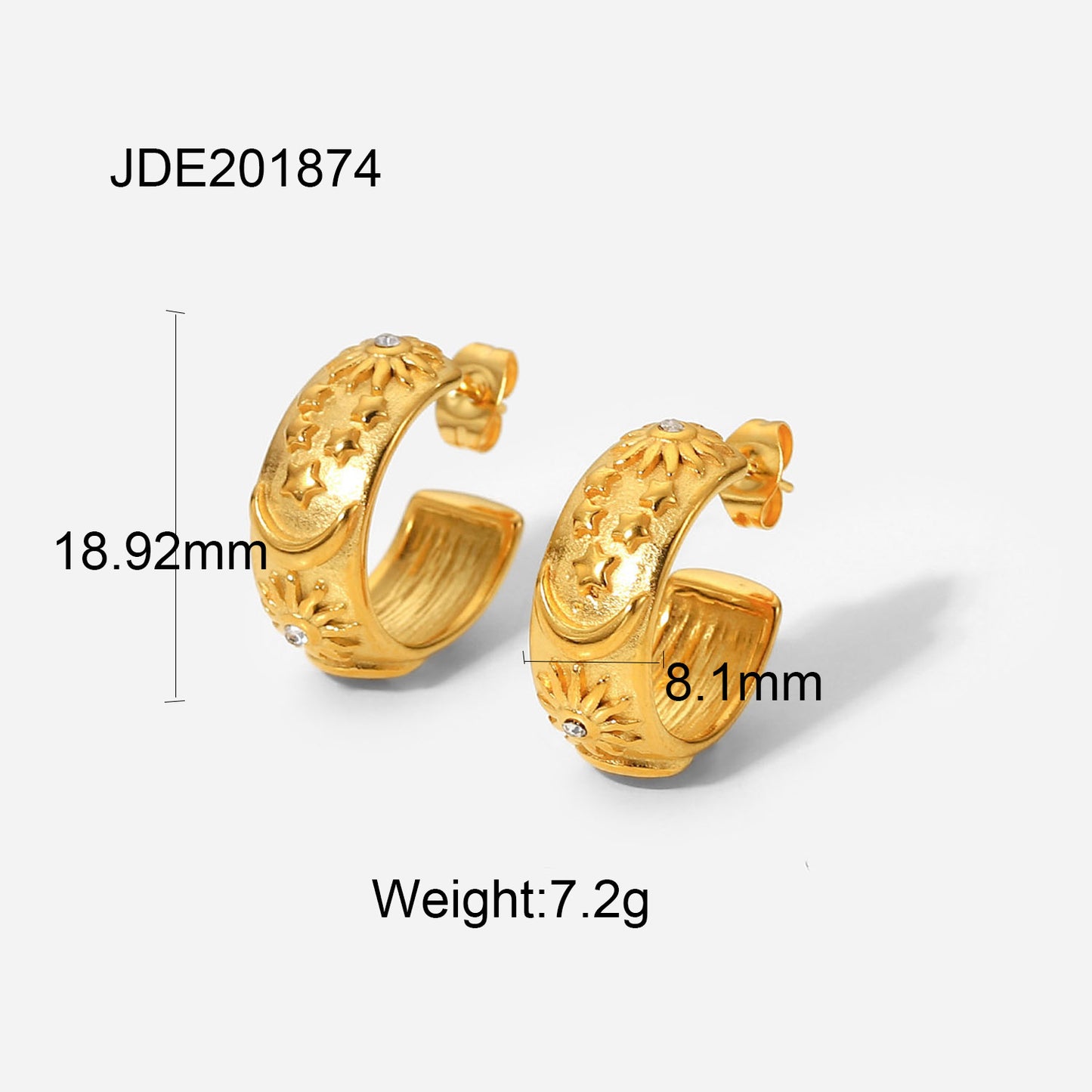 Niche Earrings Fashionable 18K Gold With Diamonds-Jewearrings