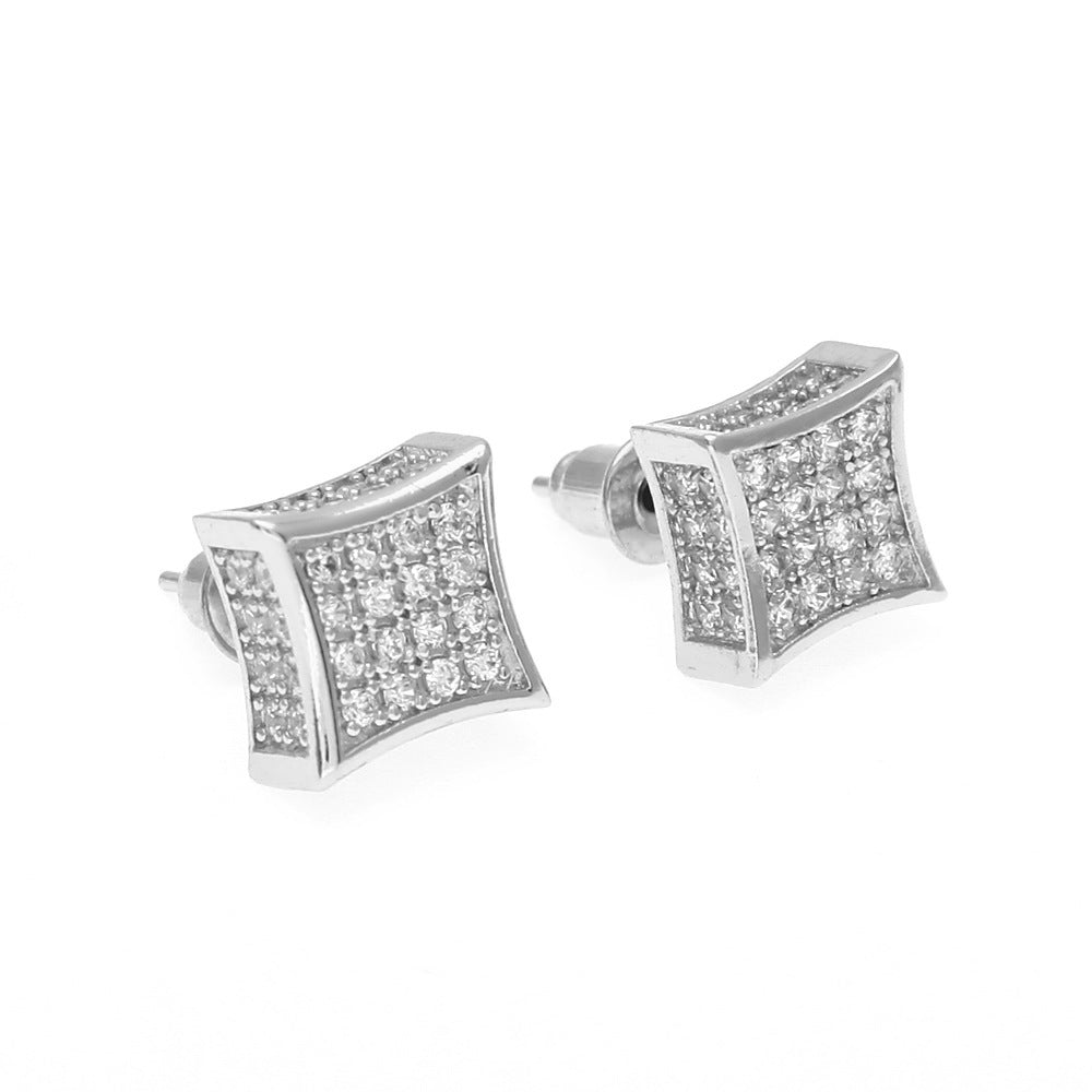 Men's Hip Hop Micro-zircon-encrusted Stud Earrings-Jewearrings