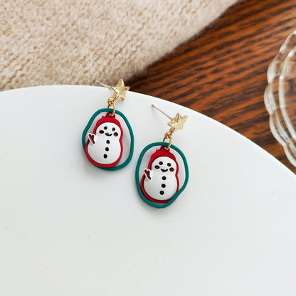 S925 Silver Pin Japanese And Korean Style Christmas Earrings-Jewearrings