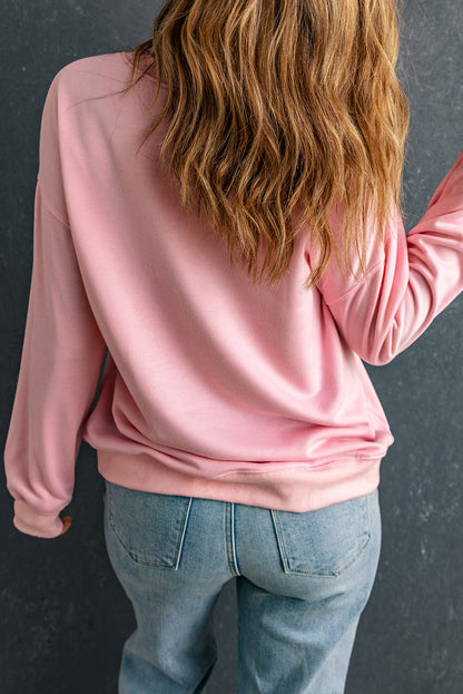 LOVER Round Neck Dropped Shoulder Sweatshirt-Jewearrings