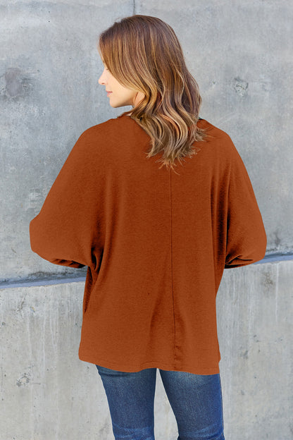 Double Take Full Size Round Neck Long Sleeve T-Shirt-Jewearrings