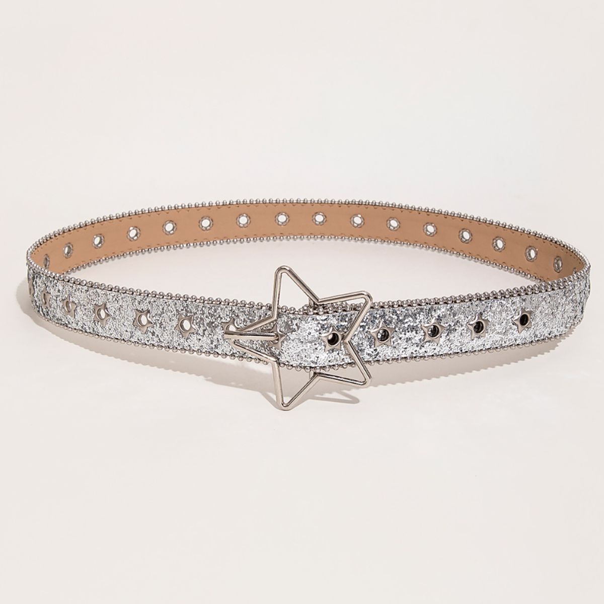 PU Leather Star Shape Buckle Belt-Jewearrings