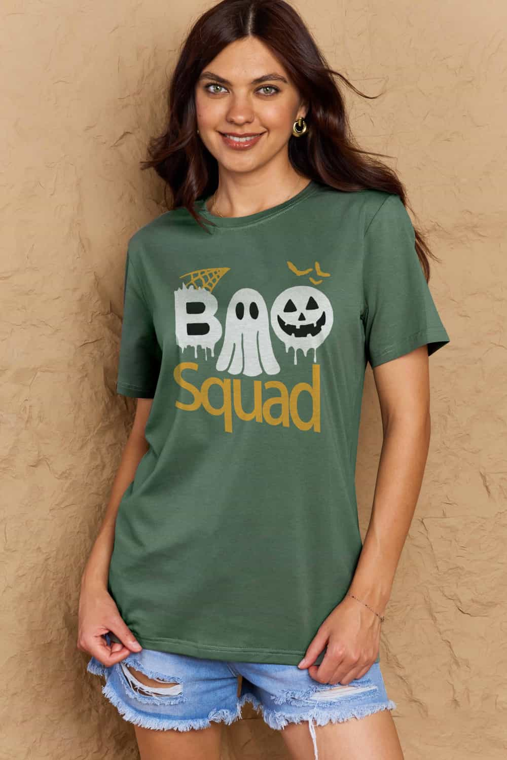 Simply Love Full Size BOO SQUAD Graphic Cotton T-Shirt-Jewearrings