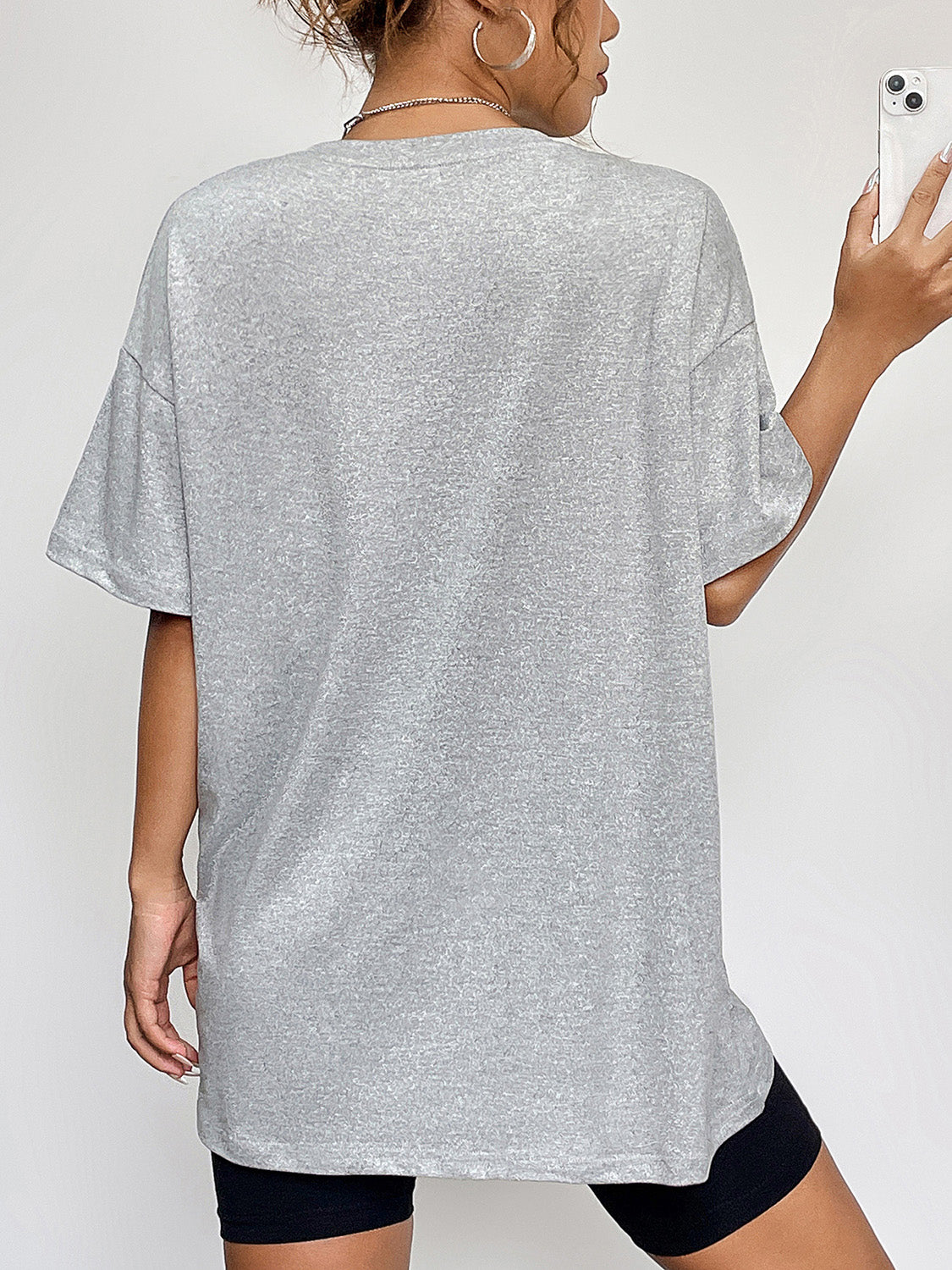 Round Neck Short Sleeve Ghost Graphic T-Shirt-Jewearrings