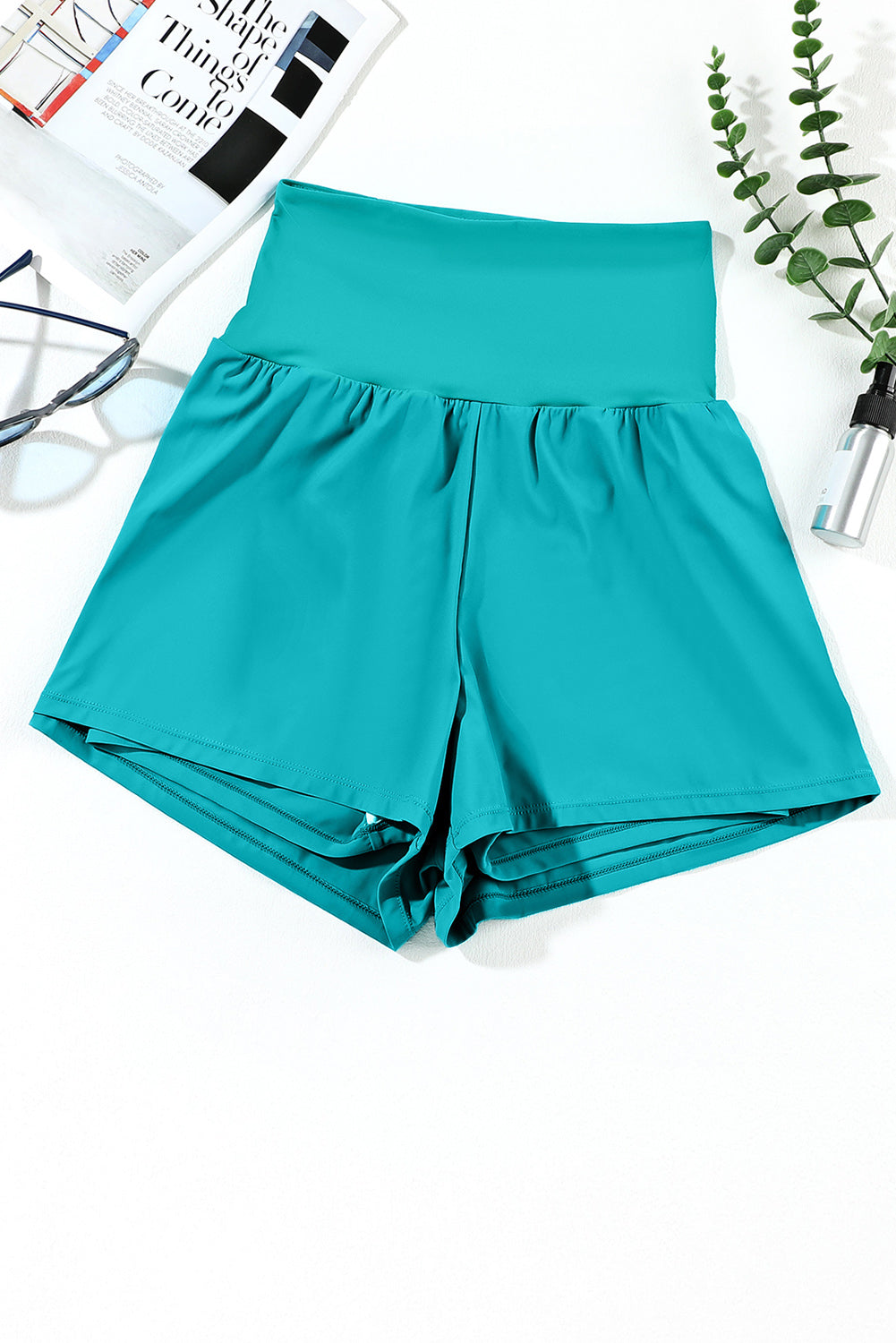 Pocketed High Waist Swim Shorts-Jewearrings