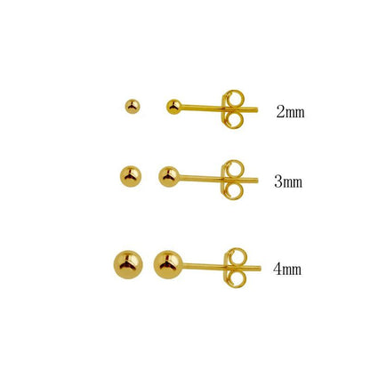 Women's Mini Gold Ball Earrings-Jewearrings