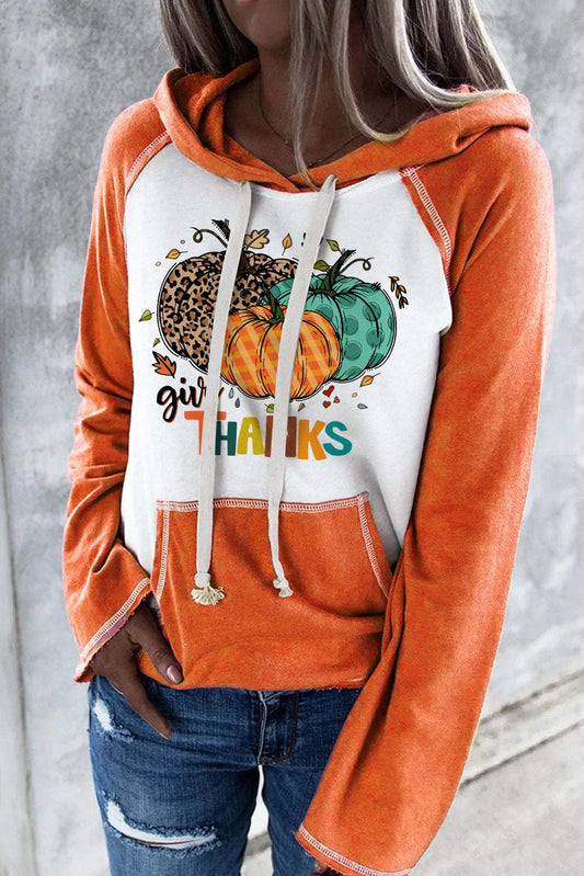 Graphic Drawstring Long Sleeve Hoodie-Jewearrings