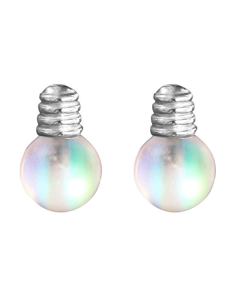 GenOptics Aura Fluorescent Gradient Beads Moonlighting S925 Sterling Silver Stud Earrings-Jewearrings