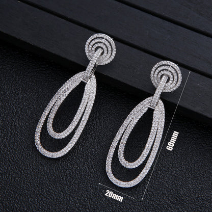 925 Silver Needle European Style Oval Earrings Luxurious Temperament Super-Jewearrings