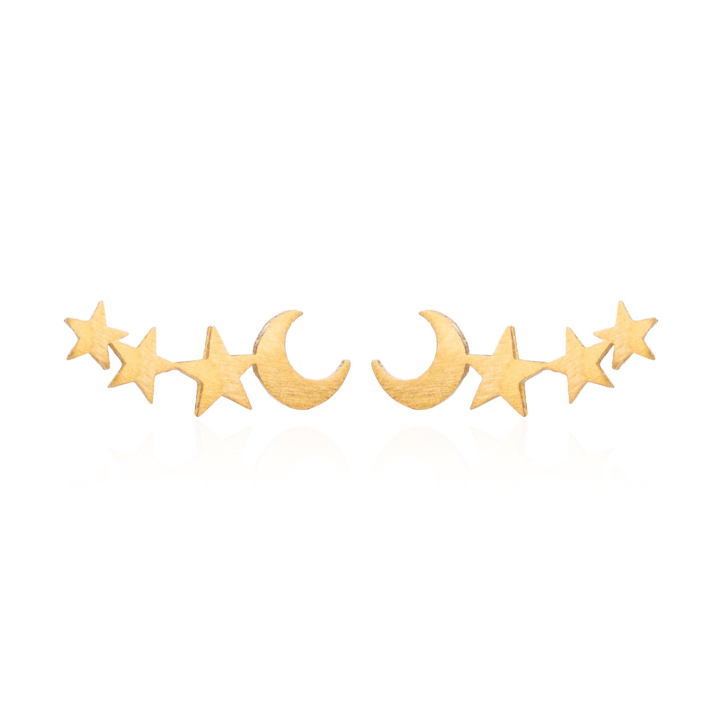 Cute Mini Girl Series Star Moon Combination Stud Earrings University Style Birthday Gift-Jewearrings