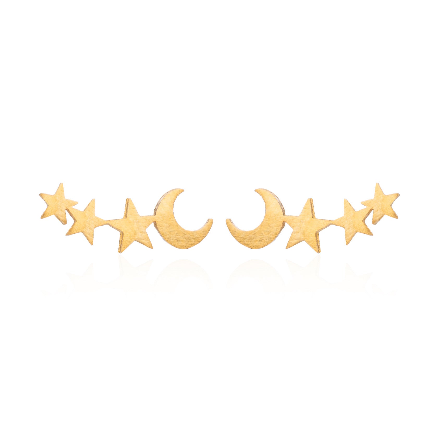 Cute Mini Girl Series Star Moon Combination Stud Earrings University Style Birthday Gift-Jewearrings