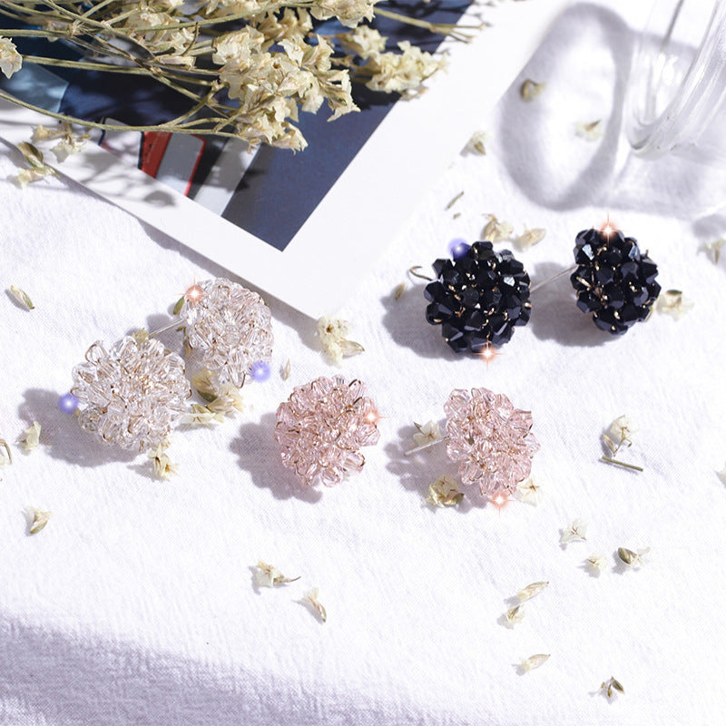 Fairy Crystal Stud Earrings New Trendy Flower Forest Fashion Earrings Women-Jewearrings