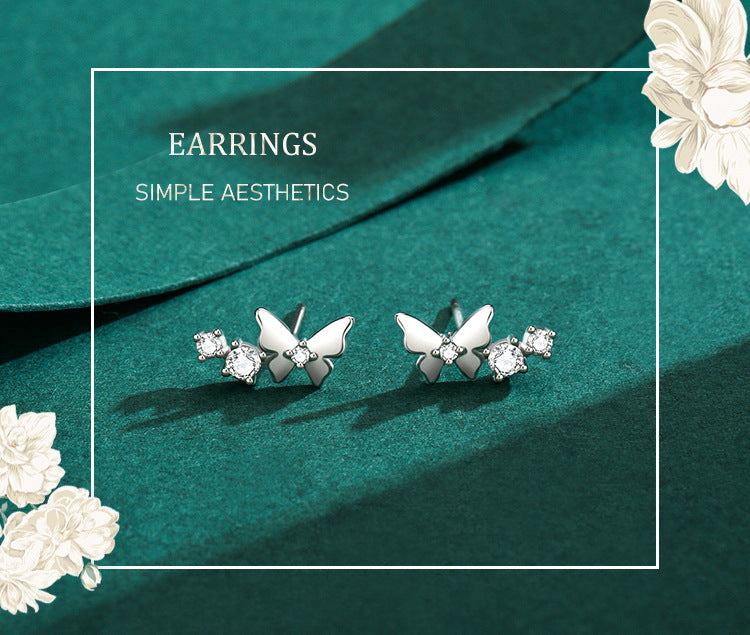 S925 Sterling Silver Mini Versatile Butterfly Earrings-Jewearrings