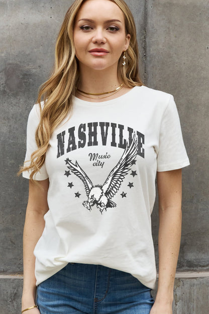 Simply Love Simply Love Full Size NASHVILLE MUSIC CITY Graphic Cotton Tee-Jewearrings