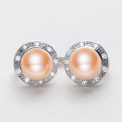 Natural Strong Freshwater Genuine Pearl Earrings In S925 Silver-Jewearrings