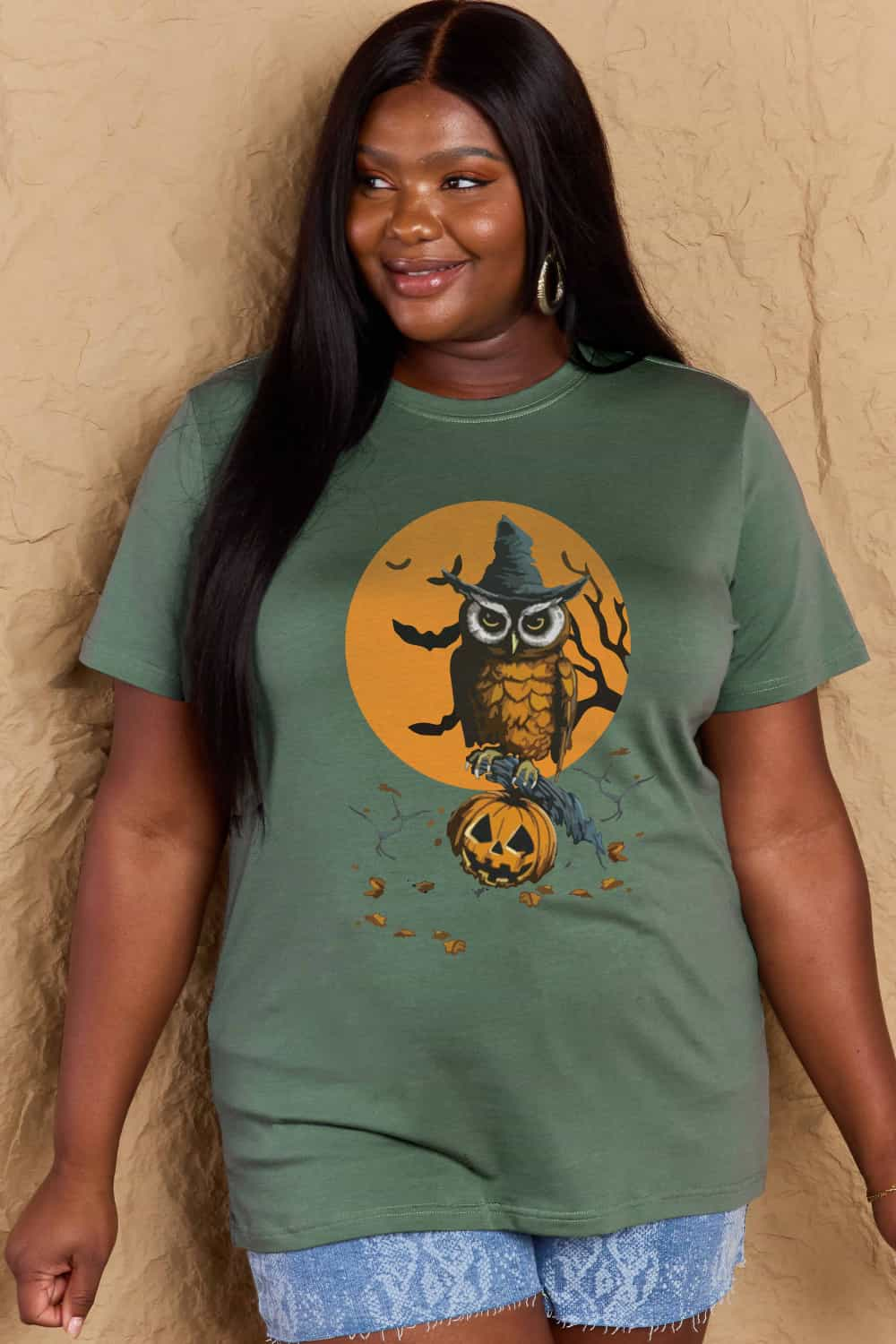 Simply Love Full Size Holloween Theme Graphic Cotton T-Shirt-Jewearrings