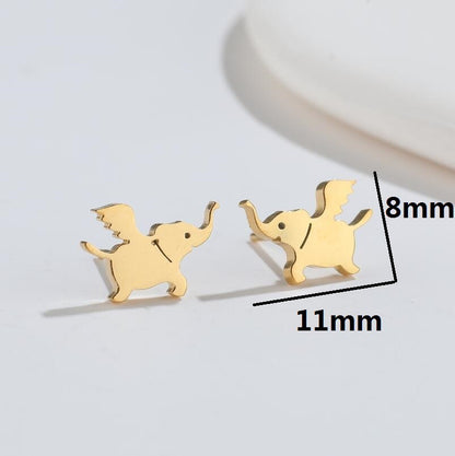 Cute Elf Animal Stud Earrings For Women Ins Style Personalized Earclip-Jewearrings