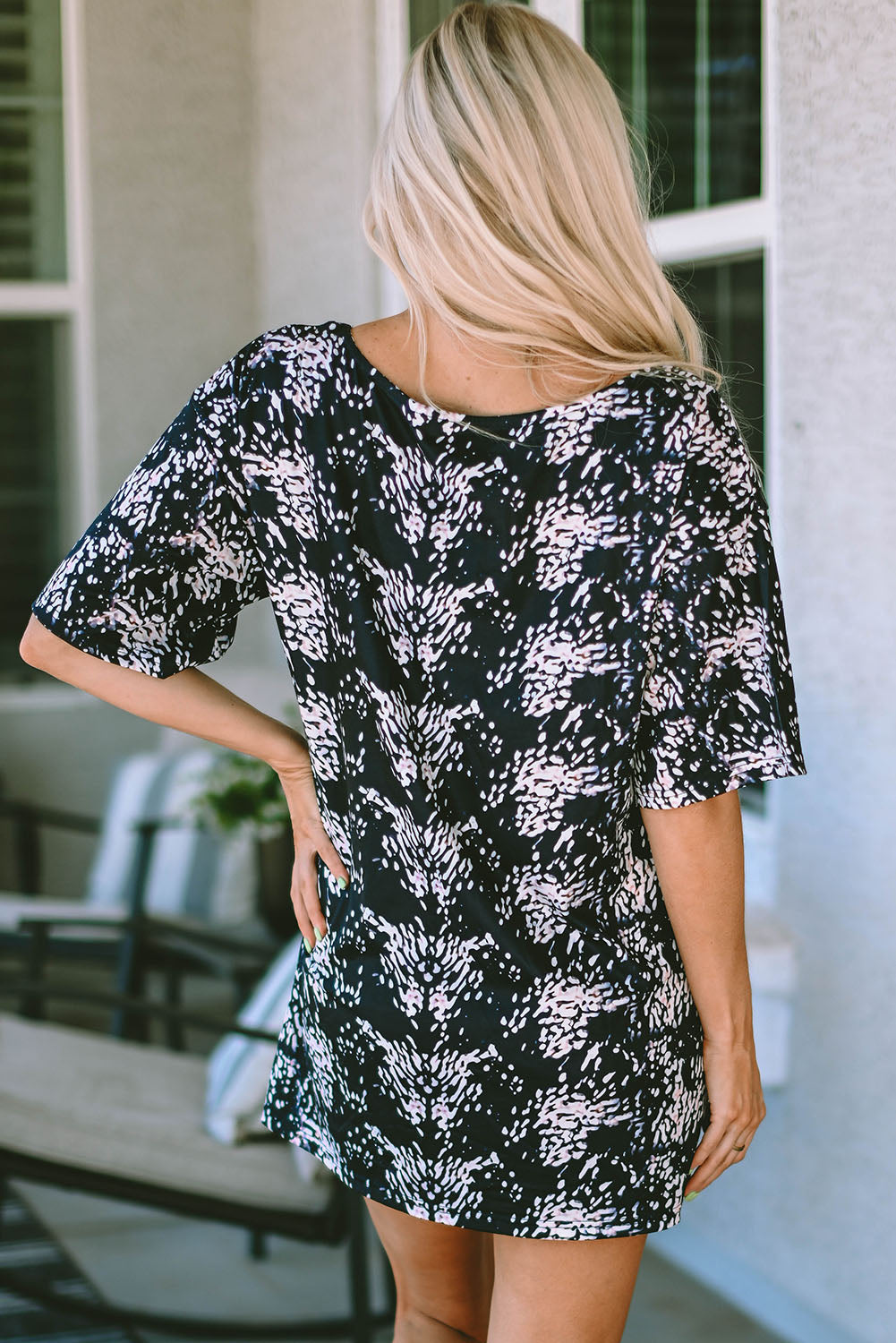 Printed Round Neck Short Sleeve T-Shirt-Jewearrings