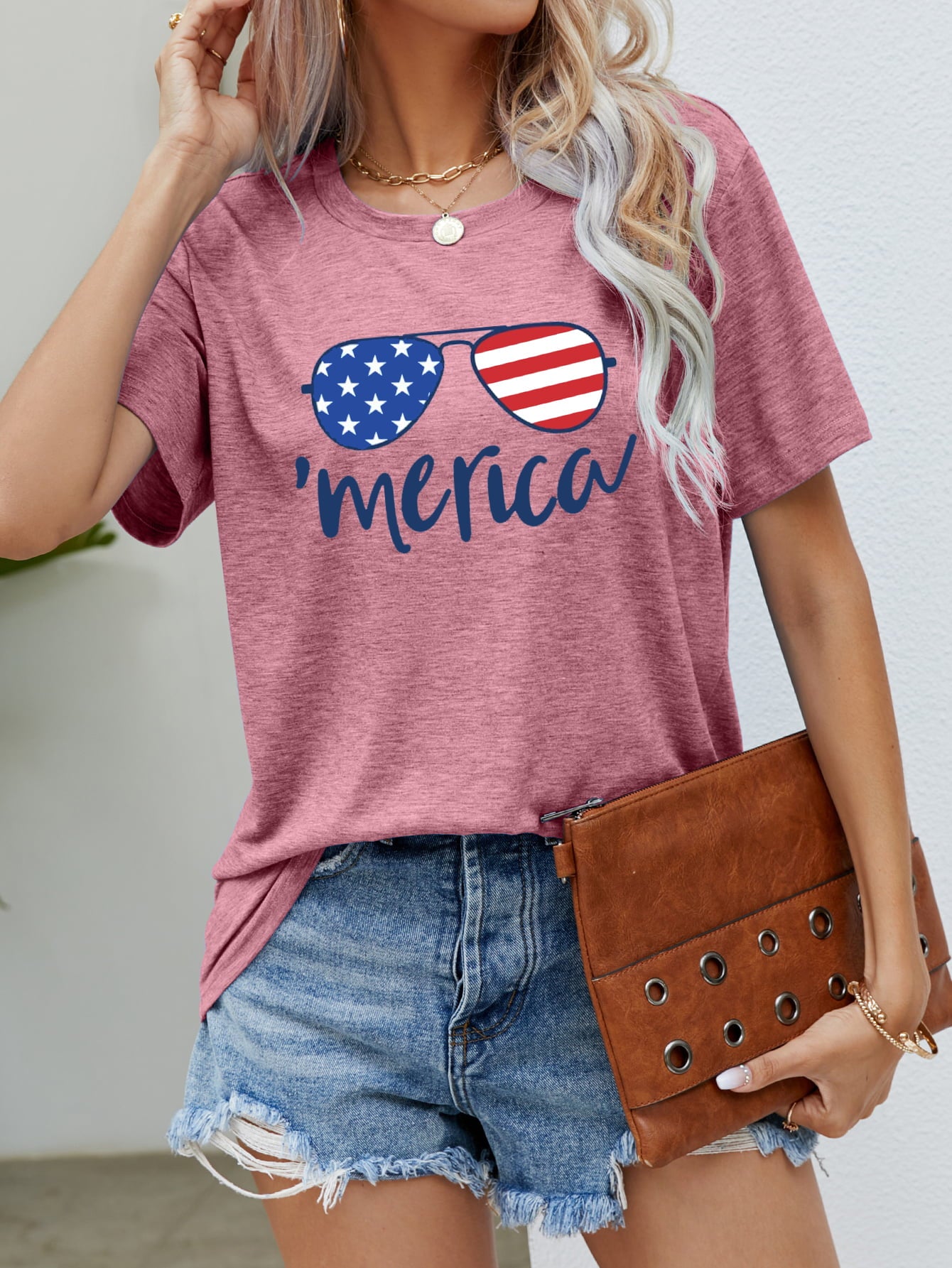 US Flag Glasses Graphic Tee-Jewearrings